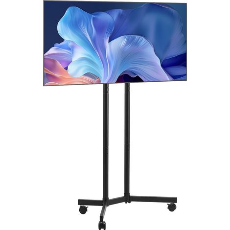 Support TV à roulettes, pour téléviseurs/LED/LCD/OLED de 812,8 à 1651 mm, chariot TV mobile, jusqu'à 40 kg, support télé sur pied portable, Max. VESA 400 x 400 mm, pour salon, bureau, extérieur (1/5)