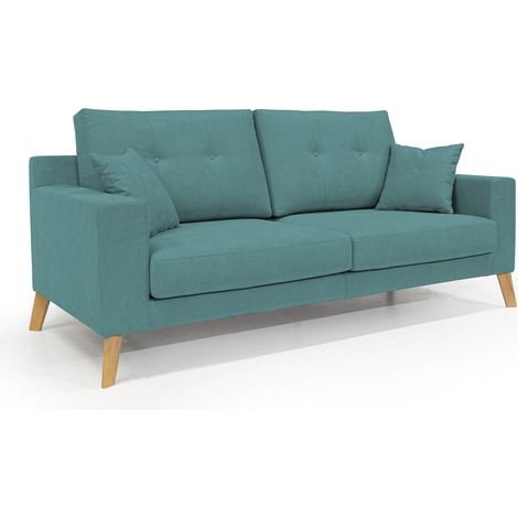 Danish Divano moderno in tessuto morbido impermeabile T02 146 cm petrolio