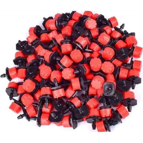 Lustige grüne Armee-Soldaten-Gartensprengerdüse, verstellbar 4/7 mm, Mikro-Tropfbewässerungs-Emitter für Gewächshäuser, grüne Armee-Soldaten (Rot - 50 Stück) (1/5)