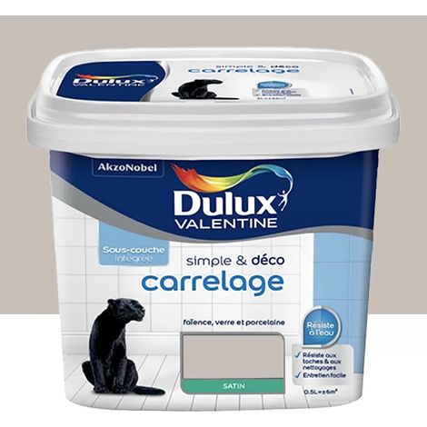 Peinture Carrelage Dulux Valentine Simple & Déco Sable gris 0,5 L (1/2)