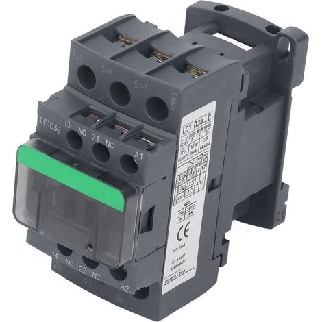 Contacteur AC 38A 1NO 1NC haute sensibilité, forte capacité de charge, contacteur électrique industriel basse tension 380V AC24V (1/5)