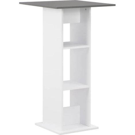 Mesa alta de cocina blanco y gris antracita 60x60x110 cm vidaXL (1/5)