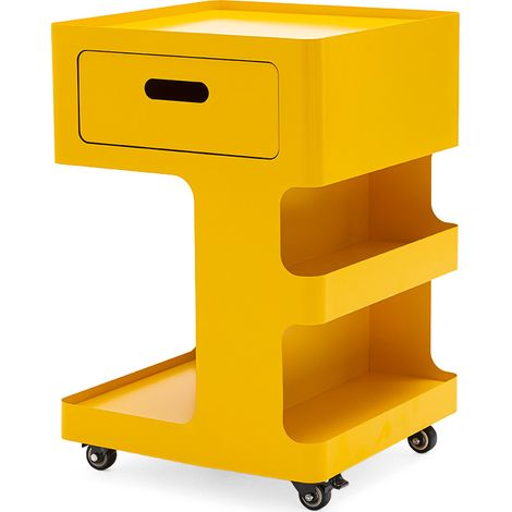 Caisson à roulettes 1 tiroir en métal H60,5cm - Jaune moutarde - Trolet