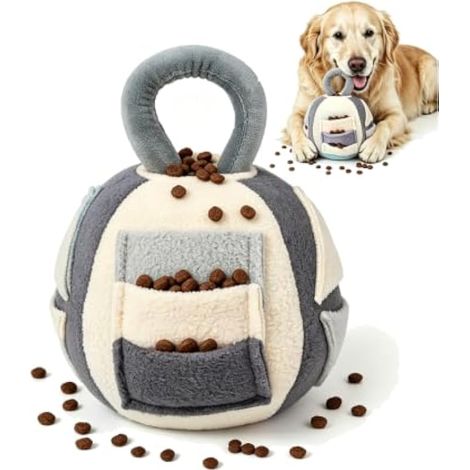 Jouet intelligent pour chien - Jouet interactif en peluche - Balle à renifler pour chien - Avec 10 sacs et 1 trou - Soulagement de l'anxiété de séparation - Jouet pour chiens de petite et grande (1/5)