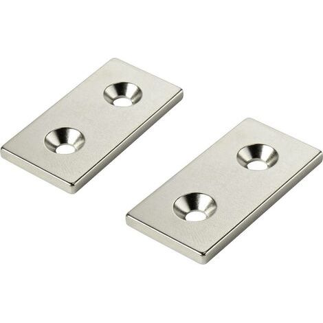 Aimant permanent TRU COMPONENTS W40L20T5-2M4 rectangulaire N35 Température limite (max.): 80 °C 1 paire(s) (1/2)