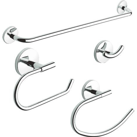 Set Zubehör Bad Handtuchhalter aus Stah und kit 4 st. prod. One Cromo