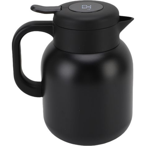 Vacuum-insulated teapot with infuser, 1500 ml, digital temperature display, stainless steel hot and cold retention pot for coffee, milk, and other beverages. (1/5)