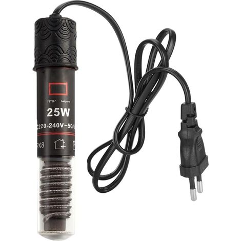 Chauffage d'aquarium Mini 25W, Thermostat pour Petits Aquariums d'eau Douce et Eau salée avec câble d'alimentation de 99cm