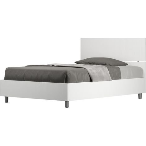 Letto 1 Piazza e Mezzo 120x190 cm Senza Rete Demas Testata Dritta Bianco Frassino (1/5)