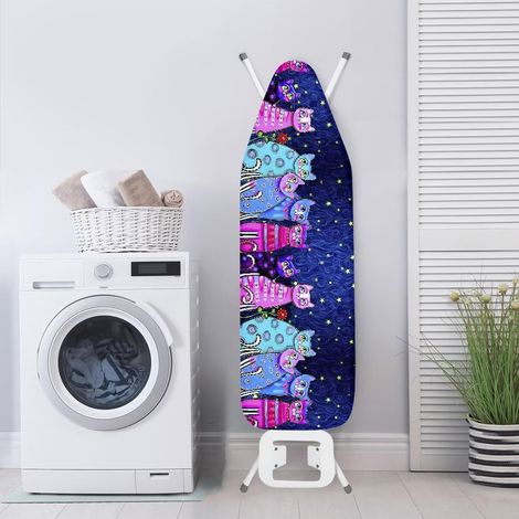 Housses de planche à repasser colorées avec motif chat pour fer à vapeur, antidérapant, plat, résistant à la chaleur, taille universelle, XL (1/5)
