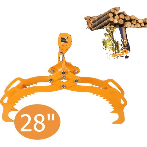 Pinza para tocones de árboles, acero al carbono de alta resistencia, apertura de 28 pulgadas, capacidad de carga de 1500 kg, dimensiones 82 x 18 x 35 cm, peso 15,7 kg. (1/5)