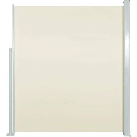Toldo lateral retráctil de jardín color crema 140x500 cm vidaXL