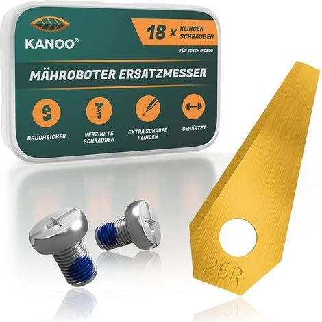 Lot de 18 lames de rechange en titane pour robot tondeuse Bosch Indego - Lames de rechange pour tondeuse à gazon Bosch Indego (1/5)