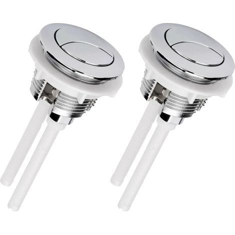 Bouton poussoir chasse d'eau de 38MM,universel double bouton de chasse d'eau à tête ronde pompe haute pression (argent 2) (1/5)