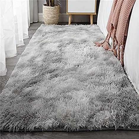 Living Room Rugs Shaggy Rugs Bedroom Rugs Modern Home Interior Cozy Home Floor Mat (Grey White, 80 x 120 cm) (1/5)