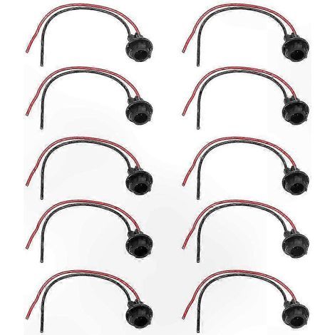 Pack of 10 T10 LED socket adapters for W10 base automotive lighting (1/3)