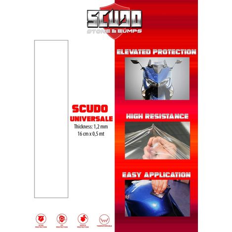 Pellicola Adesiva Scudo per Protezione Carene Moto, 16 x 50 cm, Spessore 1.2 mm (1/4)
