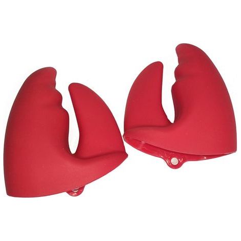 Gants de Four, Gants de Cuisine Silicone Résistant à Chaleur et Antidérapant, Cuisine Support de Pot de, Rouge (1/5)
