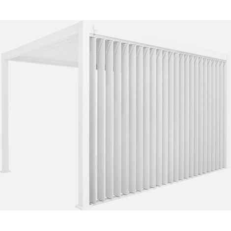 Pannello verticale a lamelle orientabili 4m per pergola bioclimatica in alluminio 4x3m Triomphe