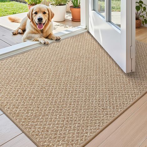 Tapis Entree Interieur 44x76cm,Paillasson Antidérapant Kaki Tapis Fin Absorbant et Lavable. Idéal pour Entrée, Couloir et Intérieur (1/5)