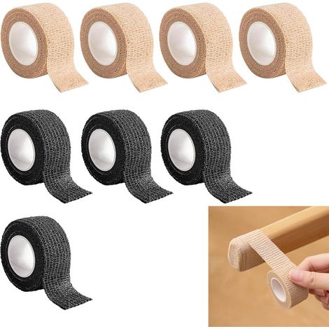 Lot de 8 protège pieds de meuble élastiques en plastique noir et kaki dimensions 2,5 x 4 m protègent les sols des rayures et réduisent les bruits (1/5)