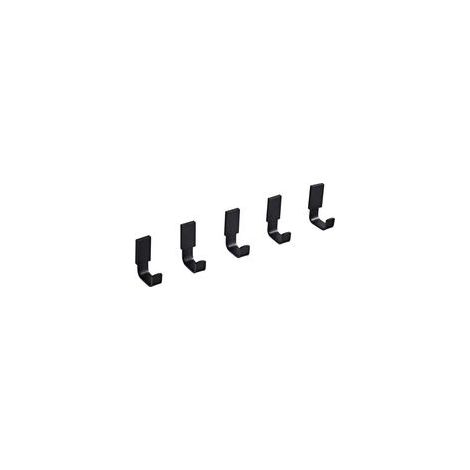 Juego de 5 ganchos de pared de latón para albornoces y toallas, estilo contemporáneo, acabado negro mate.
