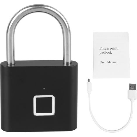 Cadenas à empreintes digitales, serrure électronique biométrique étanche sans clé, Rechargeable par USB.
