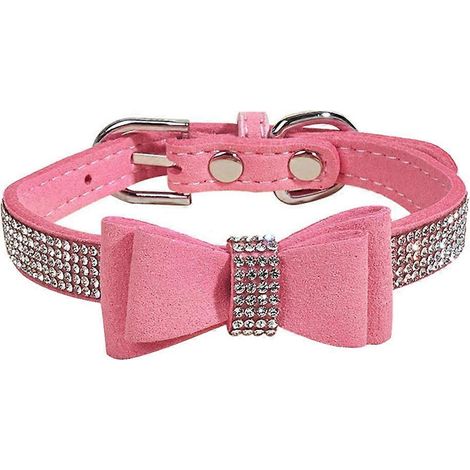 Collar para perro con diamantes de imitación, ajustable, para entrenamiento, con lazo, 1 juego. (1/5)