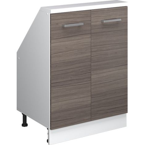 Meuble sous pente R-Line, gris noble/blanc, 60cm avec 2 portes, Vicco (1/5)