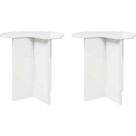 Side Table 2 pcs High Gloss White Ø 39 x 38 cm Engineered Wood vidaXL