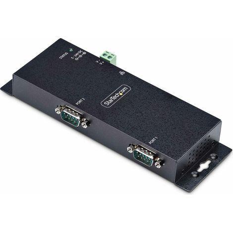 StarTech.com Adaptateur Série vers Ethernet à 2 Ports, Serveur de Périphériques Série IP pour Périphériques RS232 Distants, Montage Mural/ Rail DIN, Boîtier Métallique, Convertisseur Série RJ45 LAN ve