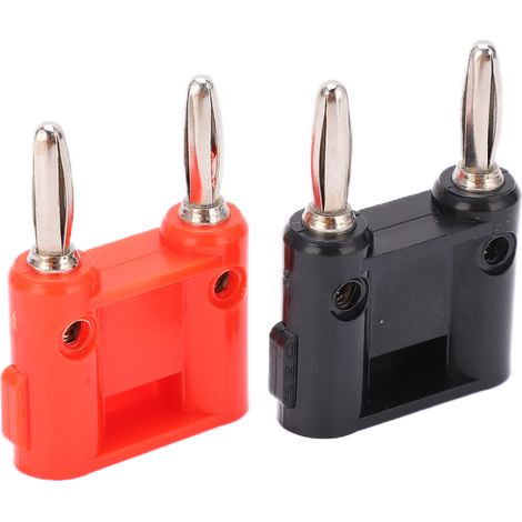 Lot de 5 fiches bananes doubles 4mm nickelées pour adaptateur de câble coaxial d'antenne (1/5)