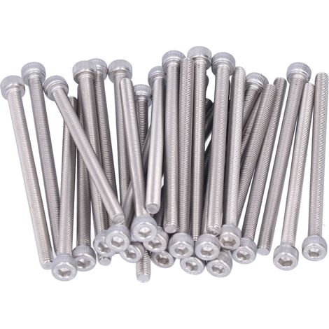 Kit de 30 vis M5 à tête cylindrique hexagonale et demi-denture en acier inoxydable A2 (1/5)