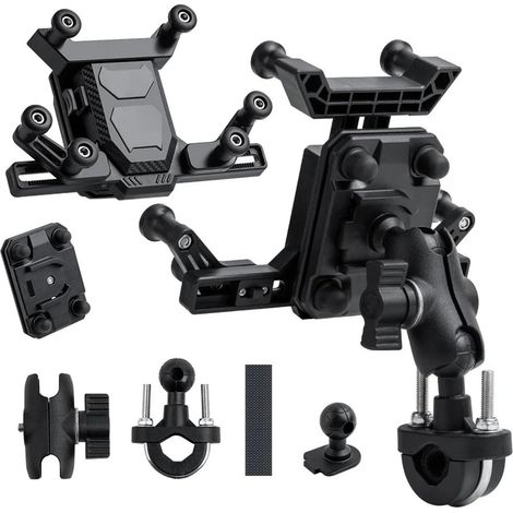 Support de navigation universel pour rétroviseur, support de téléphone portable, support de guidon pour téléphone portable de moto compatible avec la navigation GPS, accessoires moto, support de télép (1/5)