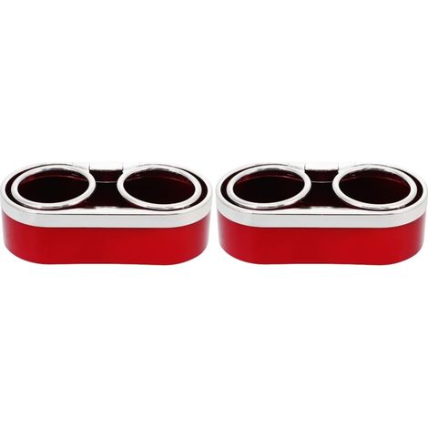2pièces Porte-gobelet Double Multifonctionnel pour Automobile Accessoire Pratique De Rangement pour Boissons Rouge (1/5)