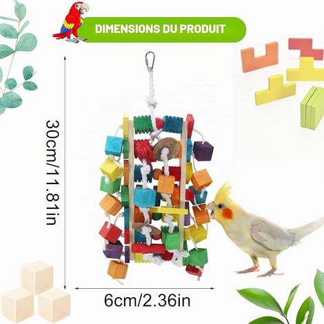 Parrot Toys, Wooden Blocks Parrot Toys for Parrots (1/4)