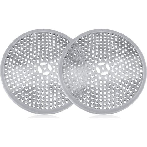 Lot de 2 grilles de protection pour bonde de douche, filtre de rechange anti-cheveux pour salle de bain, cuisine et sol. (1/5)
