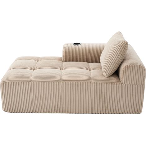 Canapé lounge chair sofa sans assemblage corduroy kaki 158.00x93.00x61.00 ZIPSOFA (1/5)