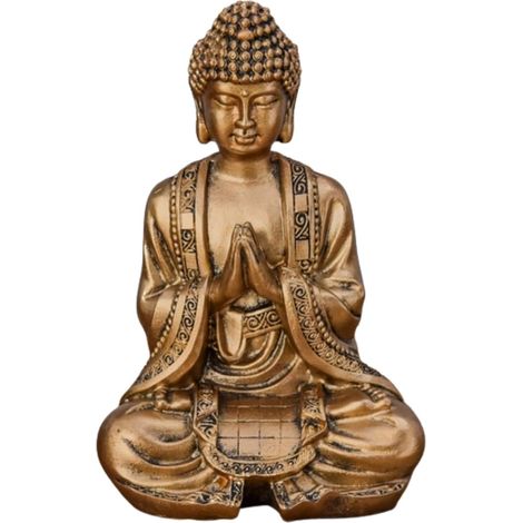 Statue Bouddha Or Méditation – Statuette Décoration Zen et Feng Shui – Apporte de la Spiritualité à Votre Intérieur et Une Ambiance Relaxante – Statue Porte-Bonheur – Hauteur: 12cm
