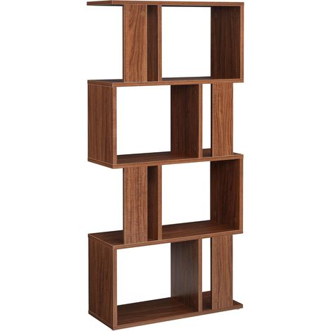 Mobile contenitore libreria soggiorno con più ripiani in MDF melaminico 130 cm Noce 030001075