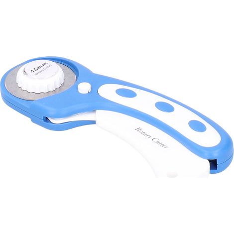 Cutter rotatif à lame de 4,5 cm avec verrouillage de sécurité, outil de découpe pour papier, tissu et cuir, idéal pour les tailleurs et les loisirs créatifs. (1/5)