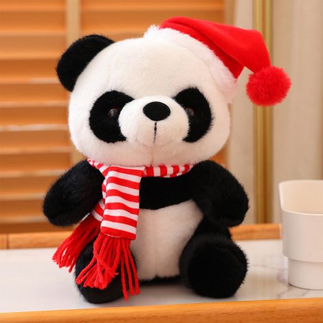 Ours En Peluche De Noël - Chapeau De Père Noël Rouge - 25 Cm - Pour Décoration Festive Et Cadeau - 1 Pièce (1/5)