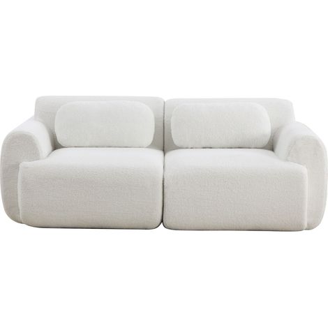 Canapé Modulaire 3 Places en Chenille blanc avec Mousse 30D haute élasticité et design élégant,189×91×71cm (1/5)