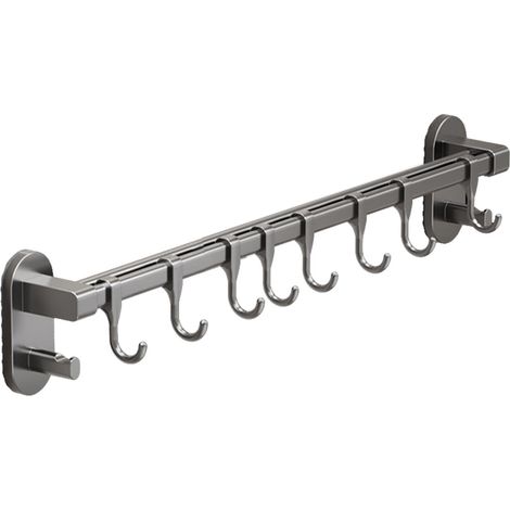 Portapentole da parete - Asta in alluminio regolabile da 40 cm, adatta per utensili da cucina, non richiede foratura.