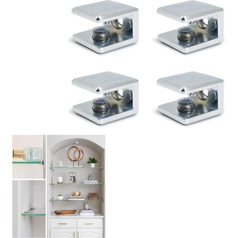 JSSEVN-Support d'étagère en verre support de fixation en verre support de fixation réglable support d'étagère, épaisseur 6-10mm - 4pcs (1/5)