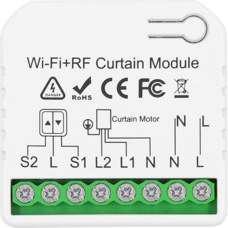 Module de contrôleur de volet roulant intelligent sans fil AC 230 V 220 V, contrôleur WIFI Tuya APP compatible avec le contrôle de l'application Alexa/Google Home et les commutateurs manuels (1/5)