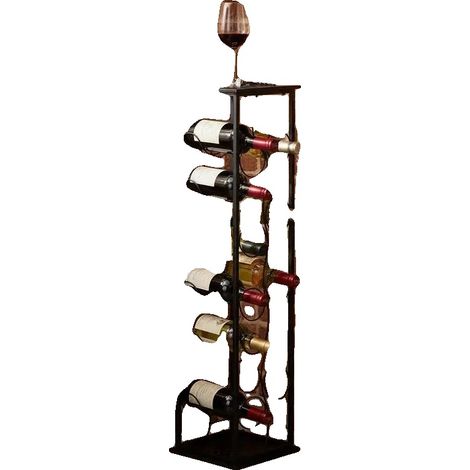 Botellero, capacidad para 8 botellas, diseño compacto para encimera, color negro. (1/2)