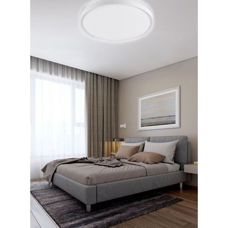 TrAdE Shop Traesio - Plafoniera Da Soffitto 45w Tondo Con Striscia Luce Fredda Fst-40a84257 Interno 40cm - (1/4)