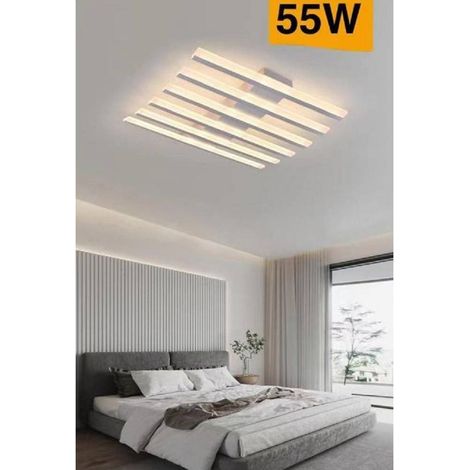 TrAdE Shop Traesio - Plafoniera Led Moderna 55 Watt Finitura Bianca Luce Naturale Fredda Calda C47-b - -Bianco Caldo      -