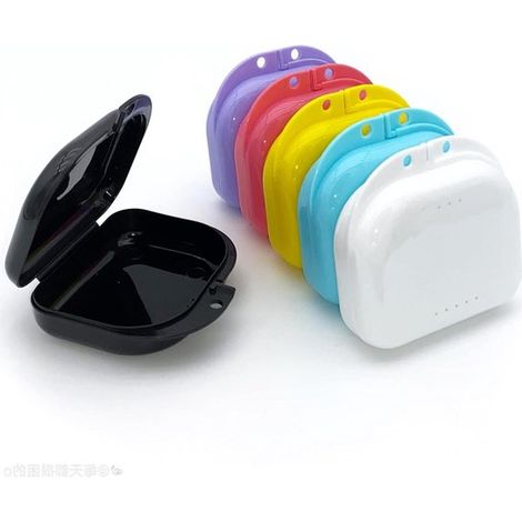 Caja de almacenamiento de malla de alambre de acero - Caja para guardar mascarillas - Almacenamiento higiénico - Con orificios de ventilación - Paquete de 6 - Colores arcoíris (1/5)